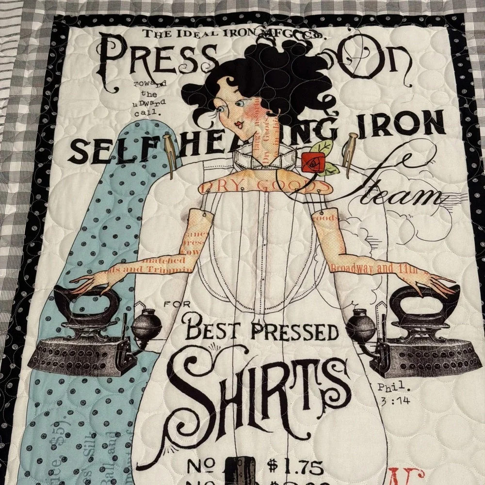 Handmade Quilt Press On Iron‎ Laundry Victorian Era Theme 39